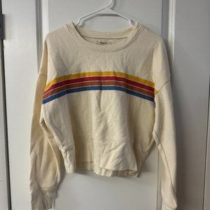 Madewell Rainbow-Inset Crop Sweatshirt